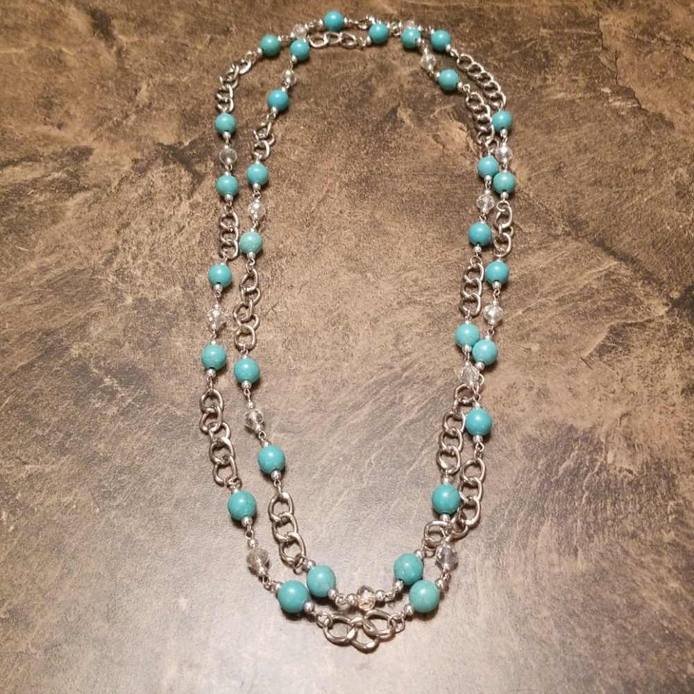 Turquoise Bead Wrap Necklace
